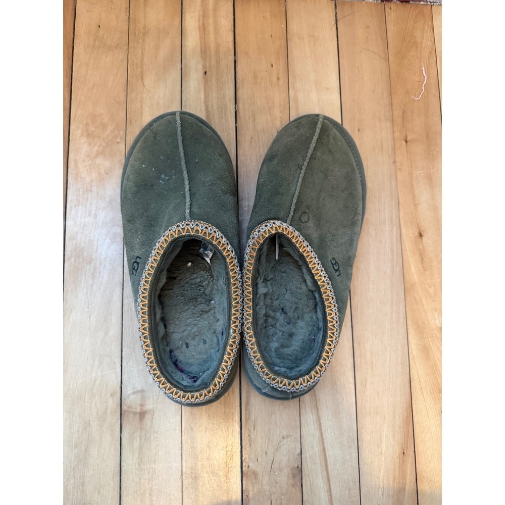 UGG Tasman Olive Green Suede Sheepskin Lined Slippers Womens 8 Clog Shoe Granola - Picture 5 of 7